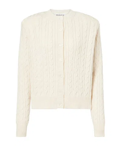 Rohe Cable-knit Cotton And Wool Cardigan In White