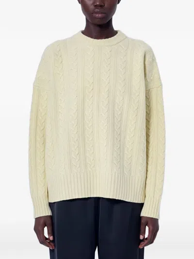 Rohe Cable-knit Crew-neck Sweater In Yellow
