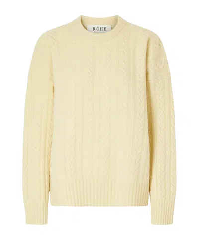 Rohe Cable-knit Wool-blend Sweater In Yellow
