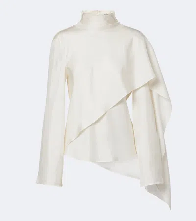 Rohe Scarf-detailed Silk-twill Blouse In Neutral