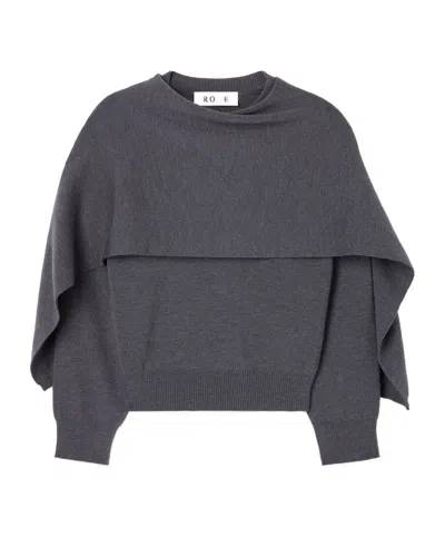 Rohe Cape-overlay Knitted Sweater In Yellow