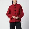 Rohe Jacket Mandarin Collar Button Front Pockets In Red