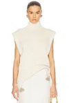 Rohe Cashmere Cotton Turtleneck Vest In Cream