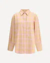 Rohe Check Flannel Overshirt Pink Beige Check