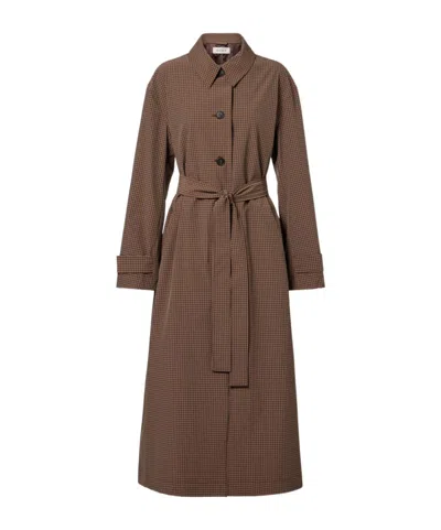 Rohe Checked Belted Coat In Brown