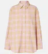 Rohe Check Flannel Overshirt Pink Beige Check In Neutral