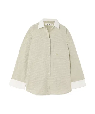 ROHE CHECKED COTTON-POPLIN SHIRT