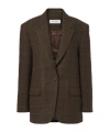 Rohe Checked Oversized Wool Blazer In Brown