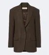 Rohe Checked Oversized Wool Blazer In Brown