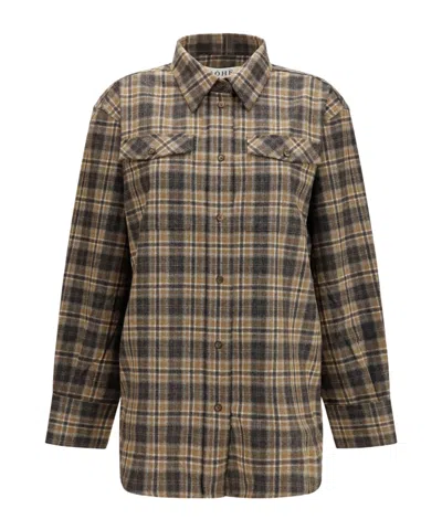 ROHE RÓHE CHECKED WESTERN SHIRT