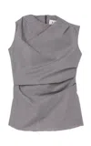 Rohe Checked Wool-blend Cowl-neck Top In Black,white