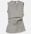Rohe Checked Wool-blend Cowl-neck Top In Multicoloured