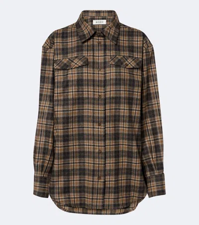 Rohe Róhe Checked Wool-blend Overshirt In Brown
