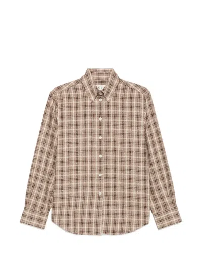 Rohe Check-pattern Shirt In Brown