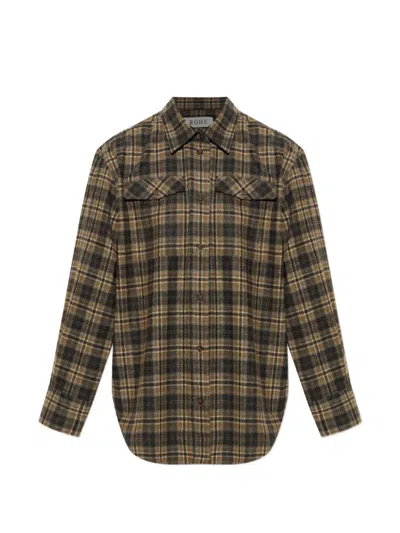 Rohe Check-patterned Pocket Shirt In Brown