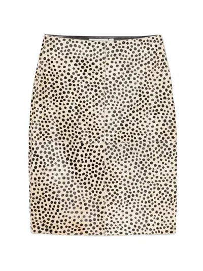 Rohe Cheetah Pony Hair Midi Skirt In Brown