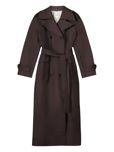 Rohe Claire Double-breasted Belted Trench Coat In Brown