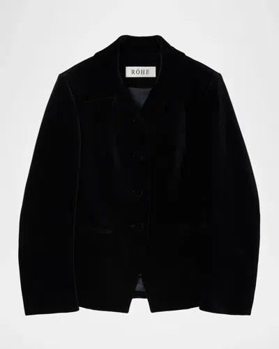 Rohe Classic Fitted Velvet Jacket In Black