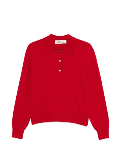Rohe Classic Polo Collar Sweater - Size 34 In Red