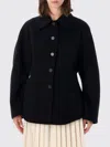 Rohe Double-faced Wool Sculptural Sleeve Jacket With Cinched Waist And Four-button Closure In Black