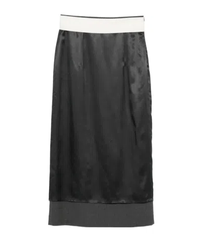 Rohe Colourblock Midi Skirt In Gray