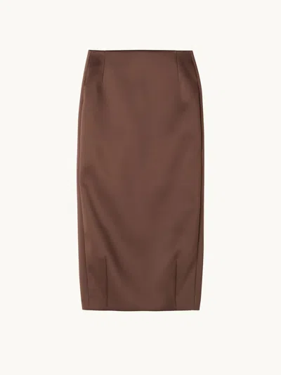Rohe Column Satin Skirt Espresso Eu40 In Brown