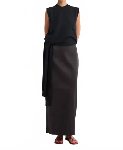 Rohe Column Satin Skirt In Black