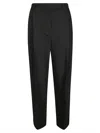 Rohe Comfortable Fit Black Trousers With Pleats In Black