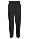Rohe Comfortable Fit Black Trousers With Pleats In Black