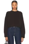 Rohe Compact Knit Crewneck Sweater In Dark Brown