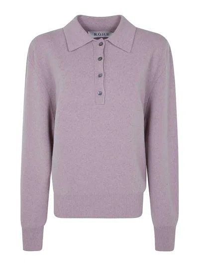 Rohe Compact Mouline Polo In Pink