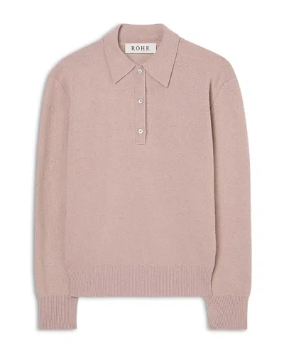 Rohe Compact Mouline Polo Sweater In Pink