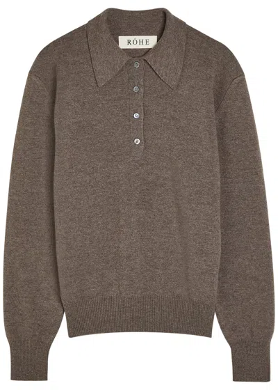 Rohe Compact Wool And Cashmere-blend Polo Top In Brown