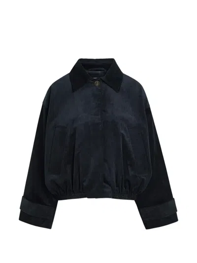 Rohe Corduroy Elasticated-hem Jacket In Blue