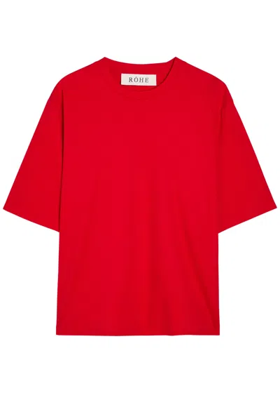 Rohe Cotton And Silk-blend T-shirt In Red