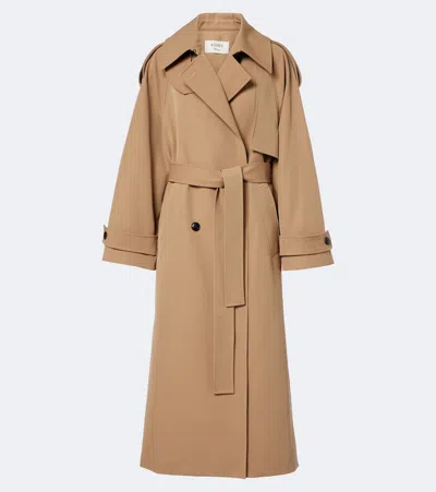 Rohe Róhe Cotton And Wool-blend Belted Coat In Brown