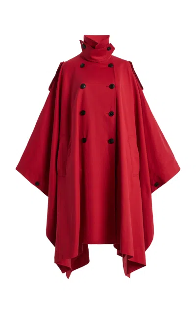Rohe Róhe Cotton Cape Trench Coat In Red