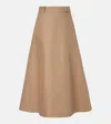 Rohe Róhe Cotton Midi Skirt In Brown