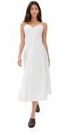 ROHE COTTON STRAP DRESS WITH WIDE HEM WHITE