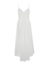 ROHE WHITE LONG DRESS WITH V NECKLINE IN COTTON WOMAN