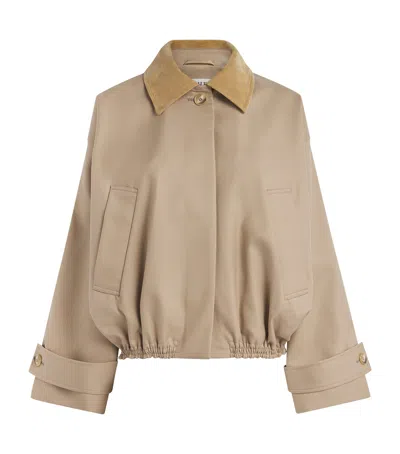 Rohe Róhe Cotton Suede-collar Bomber Jacket In Neutral
