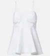 Rohe Structured White Peplum Bustier Top In White