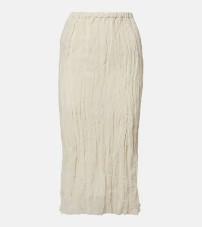Rohe Crinkled Metallic Cotton-blend Midi Skirt In Neutral