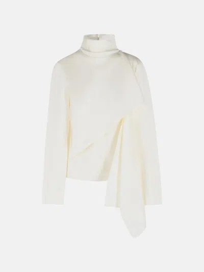 Rohe Cream Silk Scarf Blouse In White