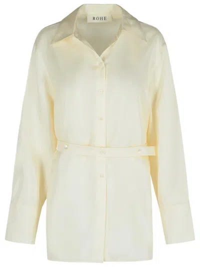 Rohe Róhe Cream Silk Shirt In Yellow