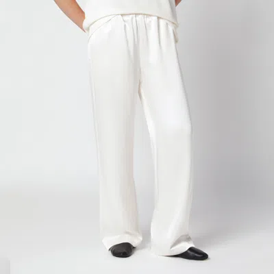 Rohe Cream Silk Wide-leg Trousers In White