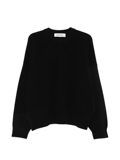 Rohe Crew Neck Drop-shoulder Sweater In Black