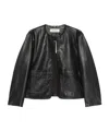 Rohe Whipstitch-trim Collarless Jacket In Black