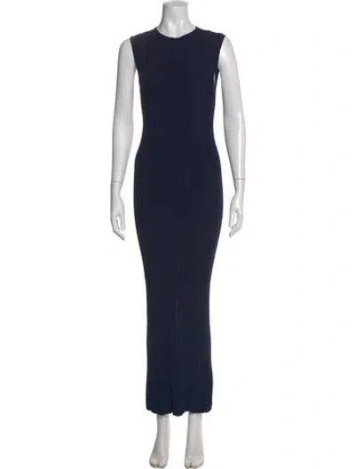 Pre-owned Rohe Crew Neck Long Dress In Blue