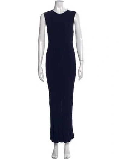 Pre-owned Rohe Crew Neck Long Dress In Blue